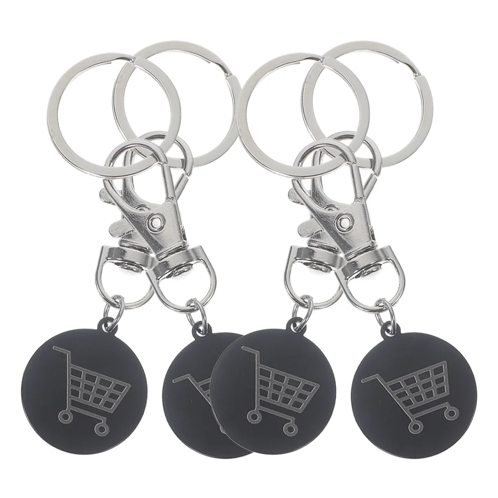 LLavero de Metal para llaves de carro de la compra, soporte para fichas, 4 piezas