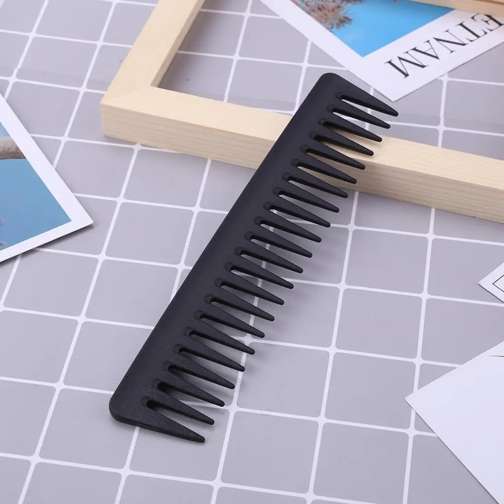 Women Men Wide Tooth Carbon Comb Anti-Static Professional Heat Resistance Durable Barber Hairdressing Styling Brush