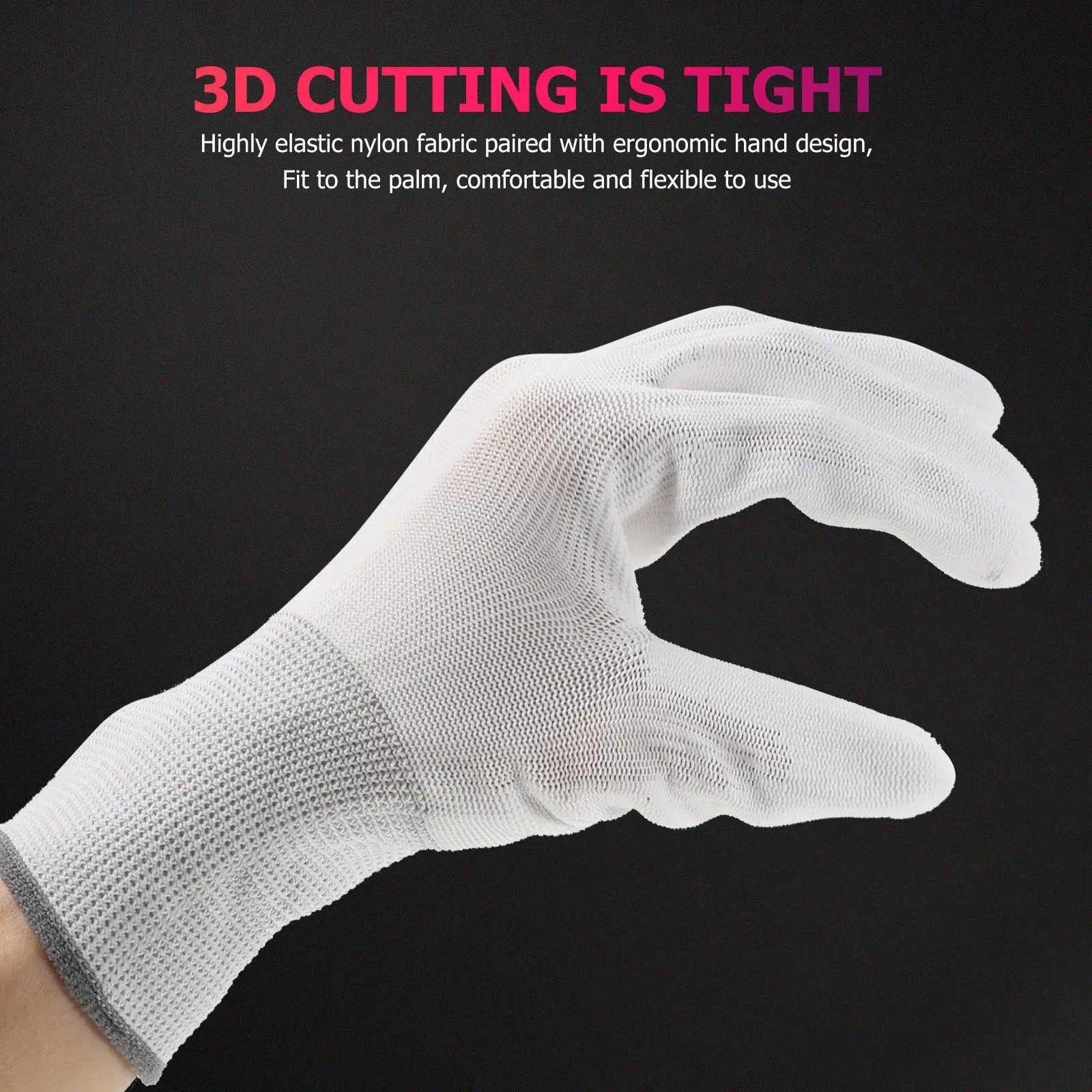 12Pcs Lightweight Anti Static PU Coated Gloves for Electricians Mechanics Electronics Assembly Precision Work Dust Resistant