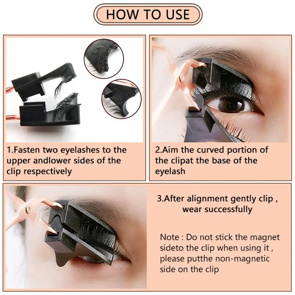 3-layer Magnetic False Eyelashes Band Clip Set Soft Magnetic Eyewinker Reusable 3D Natural Thickening Magnetic False Eyelashes