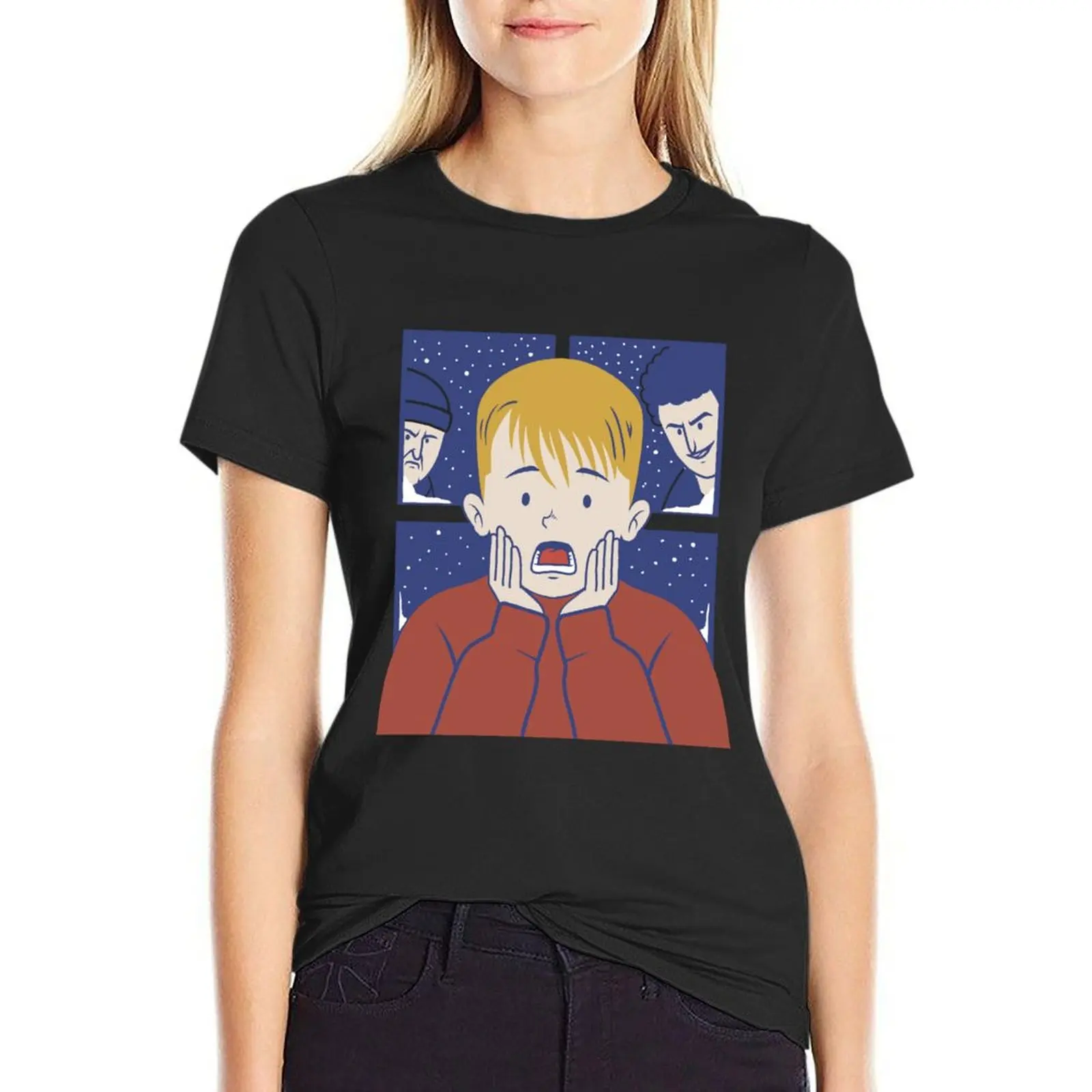 kevin alone T-Shirt blacks anime clothes Woman T-shirts