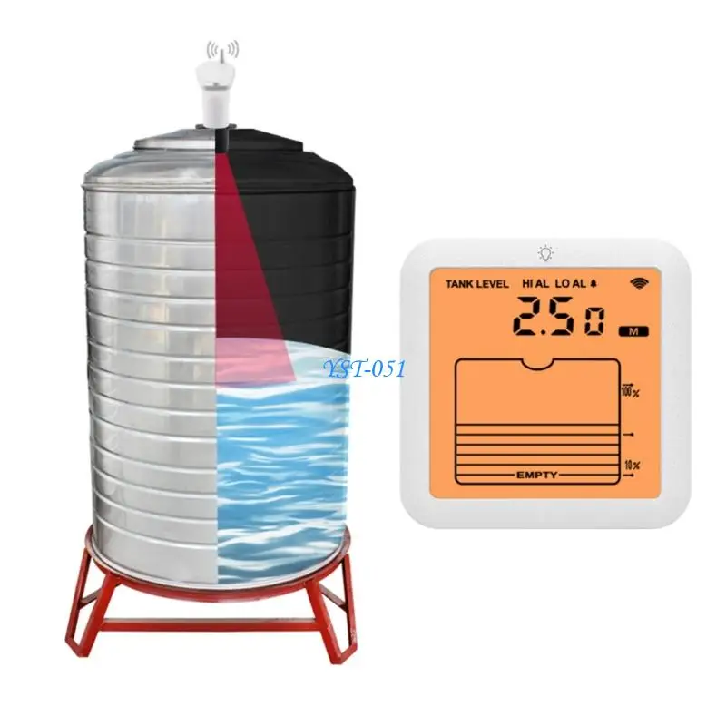 

E15A Water Level Sensors LCD Display High Low Alerts Wireless Temperature Monitoring