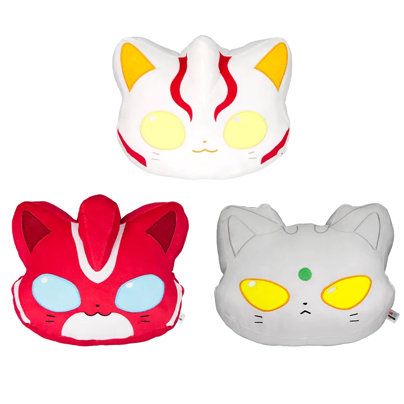 Bandai ultraman gato boneca com fone de ouvido saco pingente macio pelúcia animal brinquedo sonho marinheiro lua omega gato para colecionadores