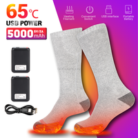 5000mAh Electric Heating Ski Socks Winter Heated Socks Winter Warmth  USB Rechargeable Heating Socks For Women Warm Feet