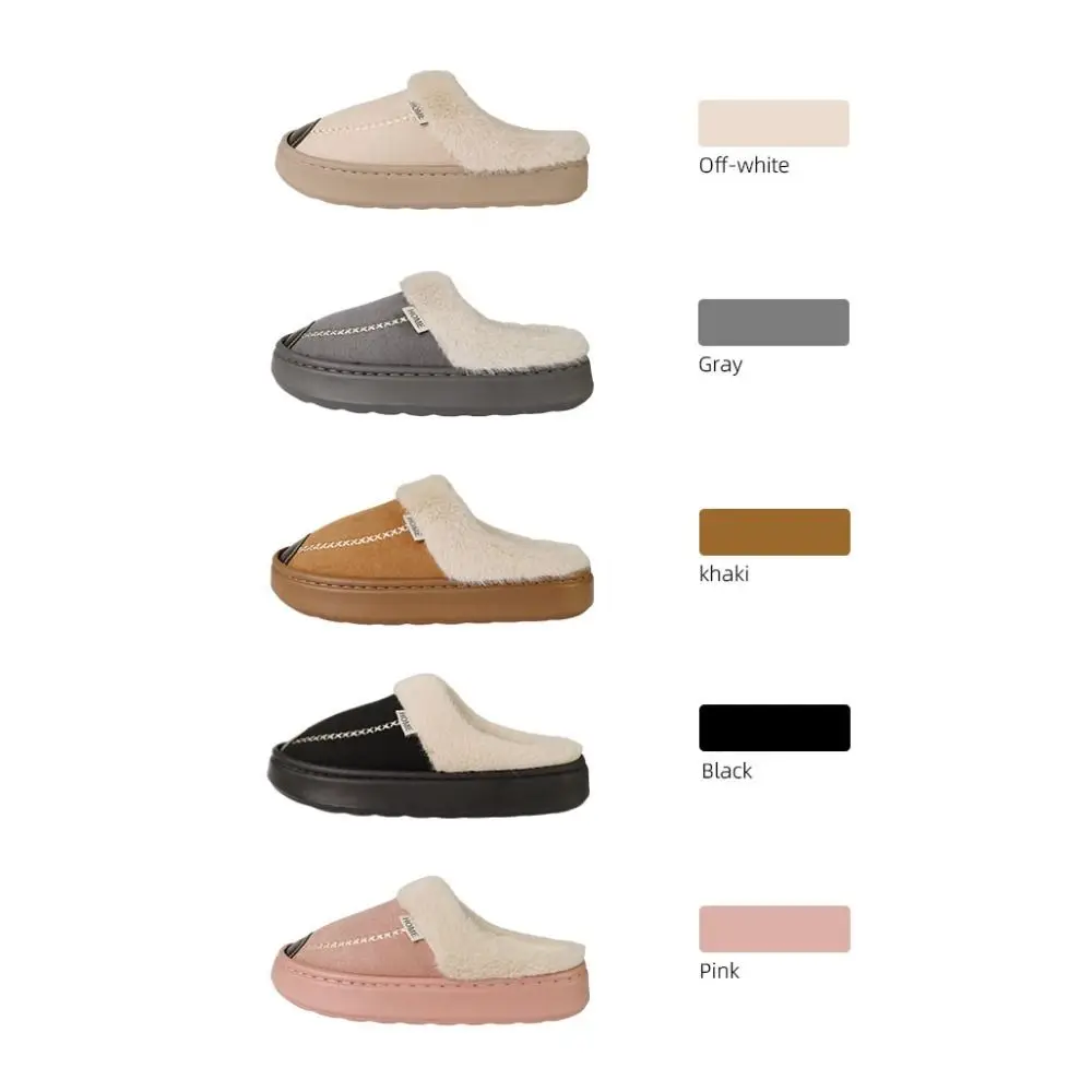 

Thick Sole Furry Thermal Slipper Fluffy Homewear Shoes Warm Slippers Anti-skid Couple Home Slippers Cotton Slippers Bedroom
