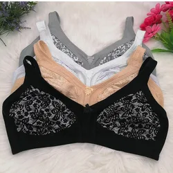 Classic Full Coverage Bra for women lace embroidery sexy lingerie DEMI Push Up cotton underwear top plus size 40-50 DEF cup C29