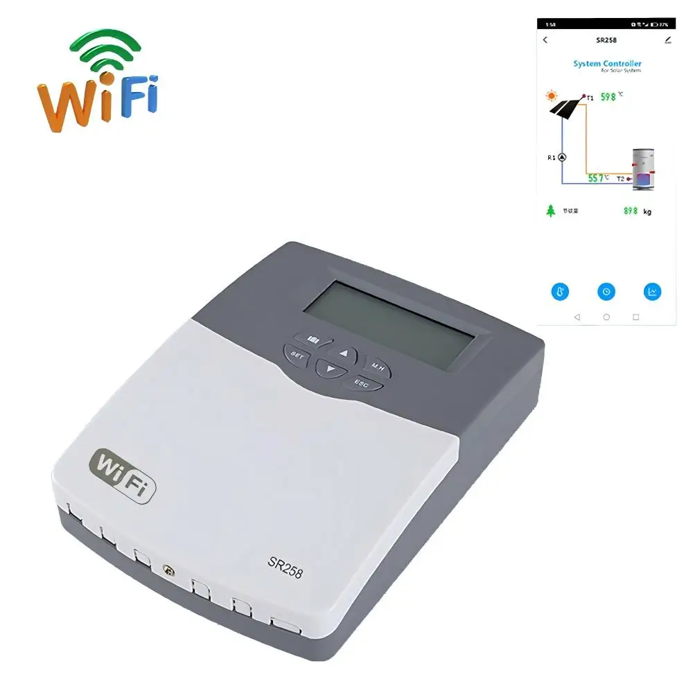 SR258 Solar Water Heater Controller for Split System with Optional Wifi Temperature Differential Control