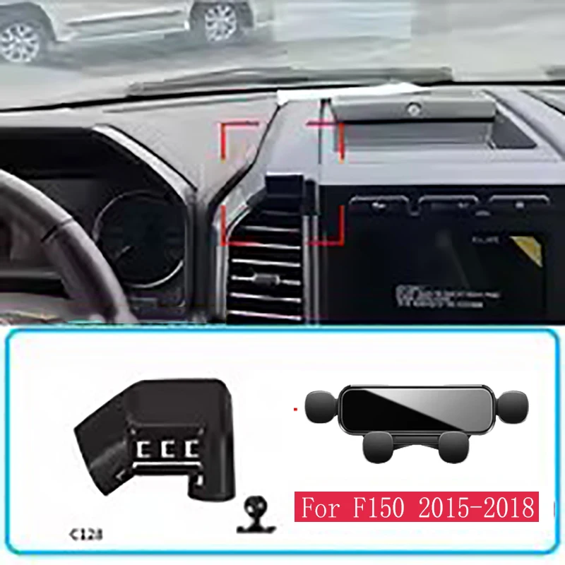 

Car Phone Holder For Ford F150 SVT Raptor 2015-2018 Gravity Stand Mount Support Horizontal Mobile Bracket Accessories With Base