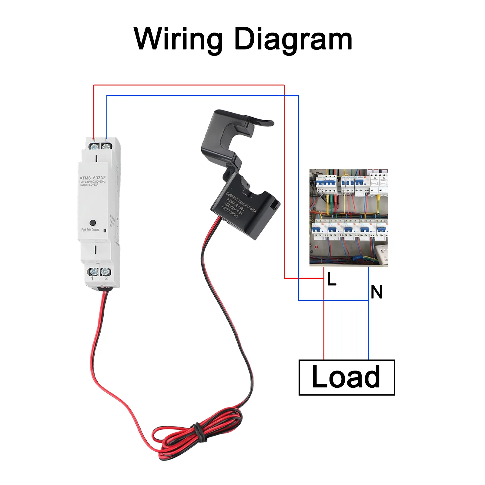 For For Tuya For Smart For ZigBee Energy Meter Din Rail With Clamp Current Transformer 0.2-63A LCD Display Power Monitor For Hom
