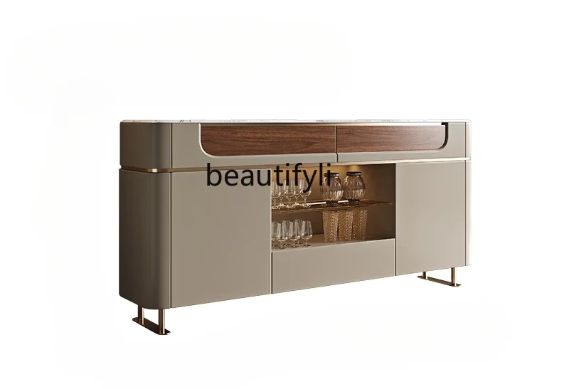 Light luxury marble dining side cabinet, living room locker, modern simple entrance villa aisle decorative cabinet