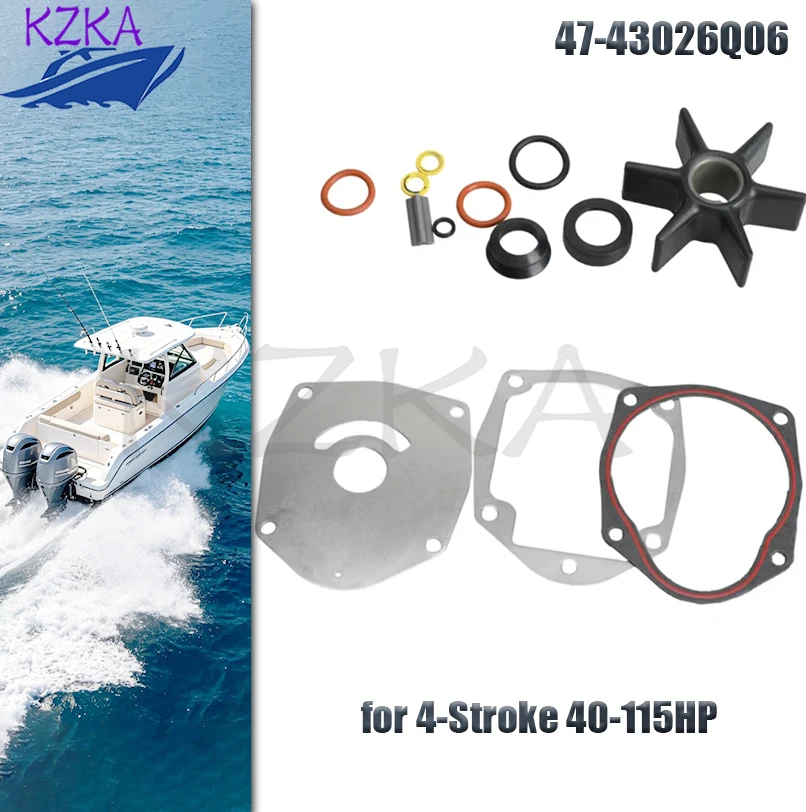 Boat Water Pump Impeller Service Kit 47-43026Q06 for 4-Stroke 40-115HP Boat Motor 47-8M0100526 Outboard Engine Accessoriesas