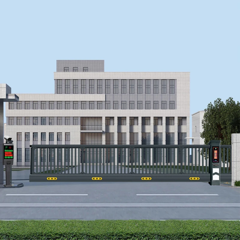 custom.Courtyard School Fence Applications Cantilever Aluminum Alloy Linear Trackless Sliding Suspension Gate
