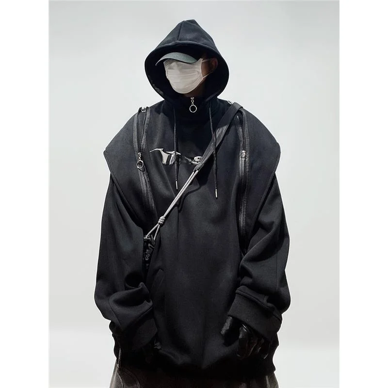 

Heavyweight Hoodie Men's Faion Brand Loose Casual Sle oulder Pad Hat Sweatirt Outerwear for Autumn Winter Couples