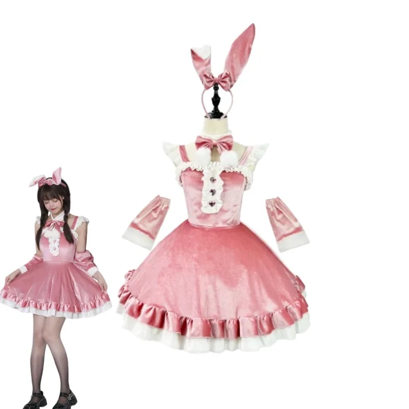 

Women Christmas Sexy Lingerie Hot Dress Santa Cosplay Costume Elegant Bunny Girl Sweet Lolita for Xmas Party Roleplay Outfit