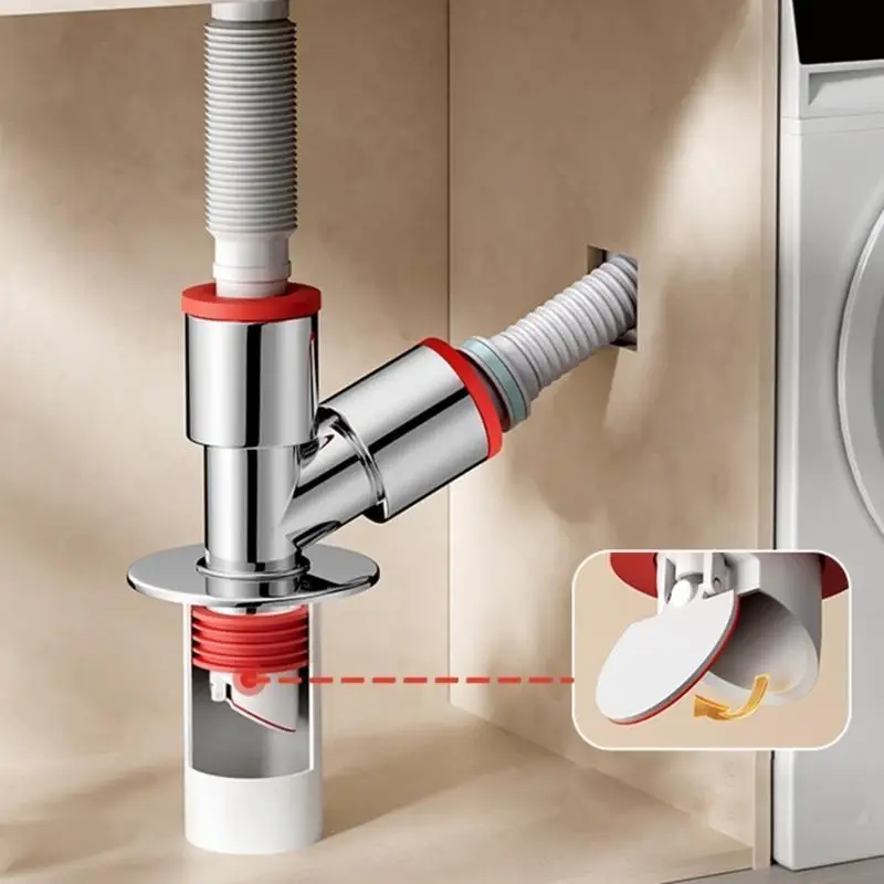 

R9UF Kitchen Sink Pipe Connector with Odor Prevention & Easy Installation ABS Drain Adapter Particle Blocker for Homes