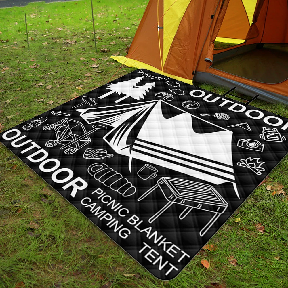 Ultrasonic Camping Mat Waterproof Printing Sleeping Pad Aluminum Film Bottom Thickened Moisture-proof Mat for Outdoor Grassland