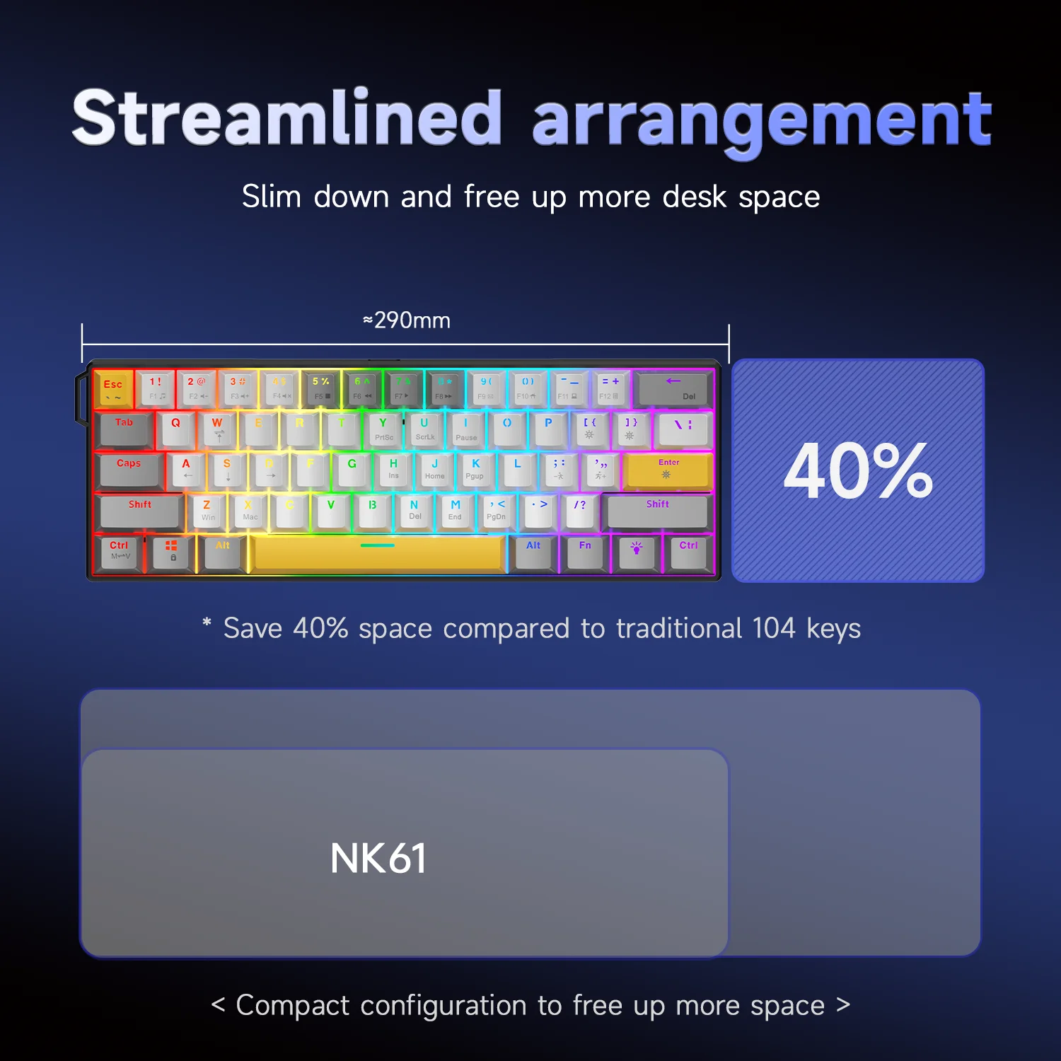 AJAZZ NK61 Mechanical Wired Ga - Gaming Keyboard Hot Swappable review and price