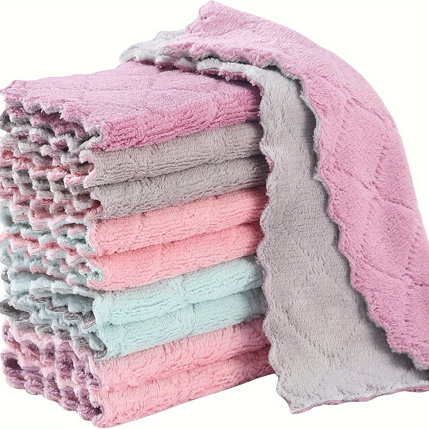 10pcs Kitchen Towels And Dishcloths Rag, 9.4in*5.5in Small Dish Washing Towels, Color Assorted Varieties