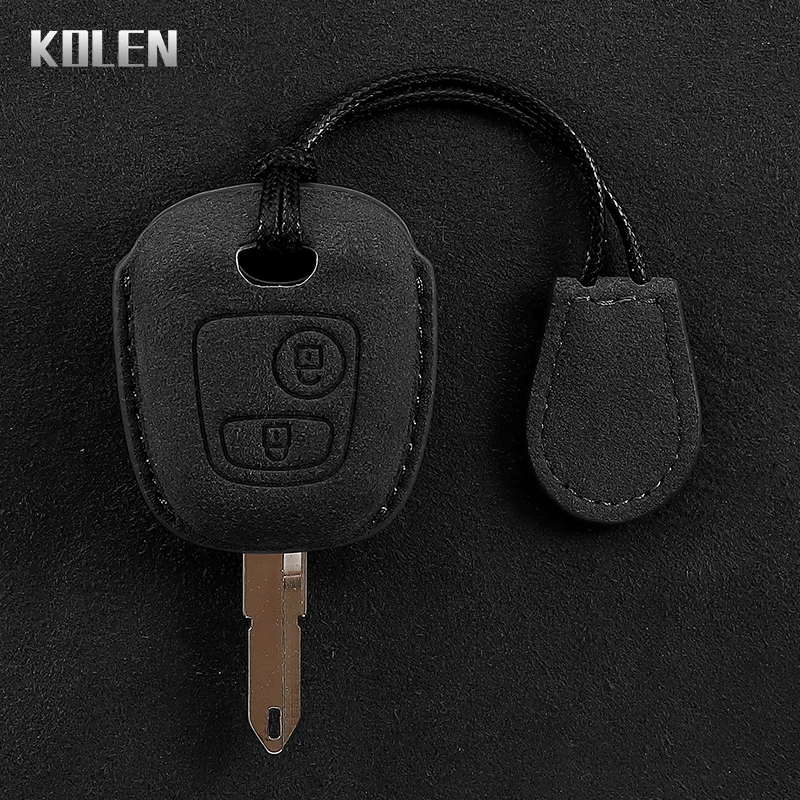 Leather Car Key Case Cover Shell Case For Peugeot 106 107 206 207 307 306 For Citroen C1 C2 C3 C4 XSARA PICASSO For Toyota AYGO