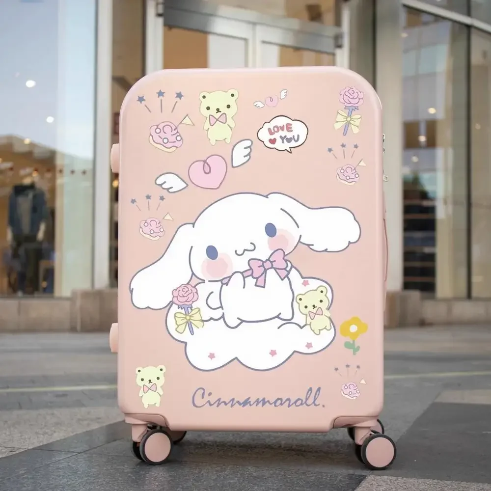 سينامورول سانريوس حقيبة صندوق عربة فتاة طالب الكرتون Kawaii الكرتون الصعود صندوق كلمة المرور أكياس للمرأة أنيمي الشكل