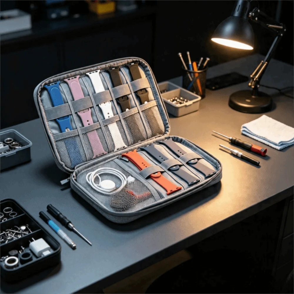 Large Capacity Watchband Box Multifunction Storage Bag Watchband Storage Case Practical Watchband Storage Box Data Cable Storage