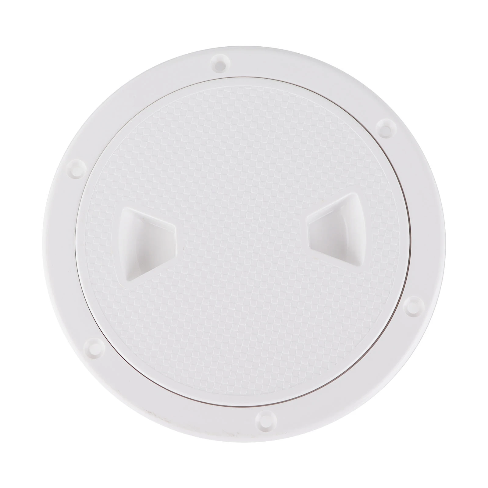 6in Deck Plate Hatch Cover Round White NonSlip Surface Separate Design PreDrilled Holes