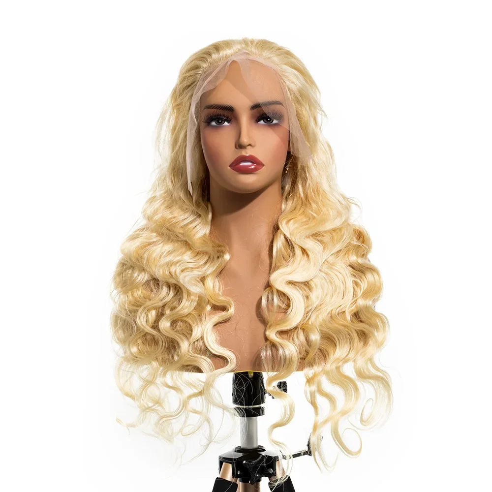 

613 Blonde Lace Closure Frontal Wig Human Hair Brazilian Honey Colored Body Wave 13x6 HD Transparent Lace Front Wigs for Women