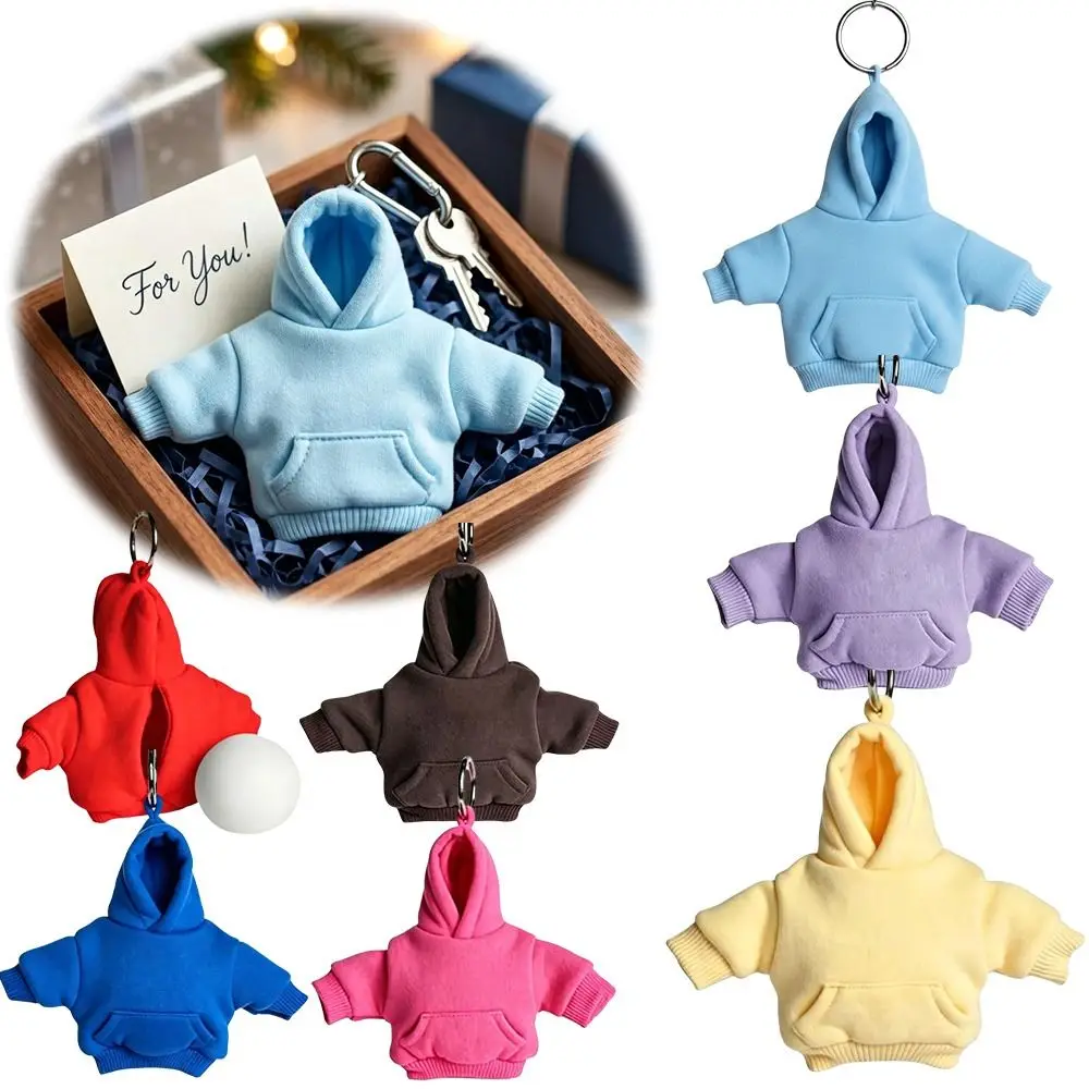 Soft Squeeze Mini Hoodie Keychain Elastic Soft Portable Stress Ball Keychain Hoodie Design Squeezable Squeeze Fidget