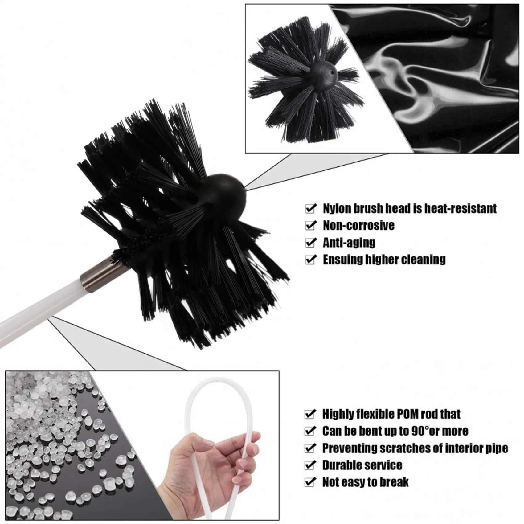 Dryer Vent Cleaner Kit 12 Feet Flexible 9 Rods Dry Duct Cleaning Kit Chimney Sweep Brush with Dryer Lint Brush