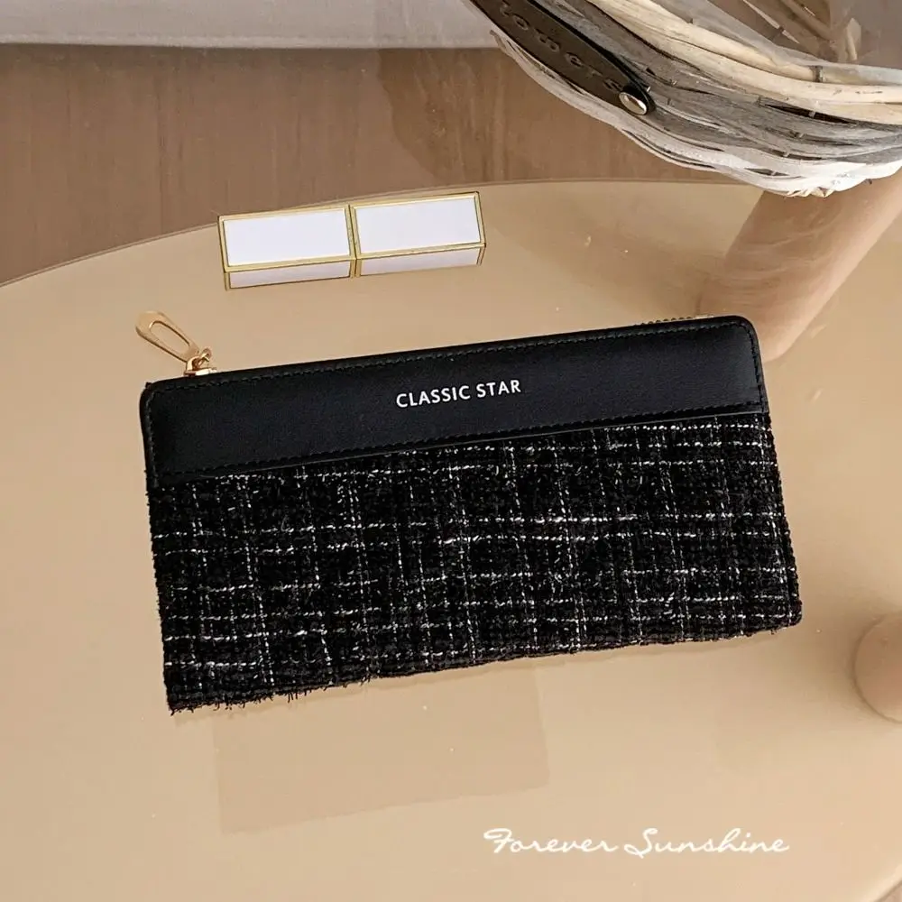 

Portable Women Long Wallet Card Pouch Printed Multiple Cards Purse Multiple Card Classic Two Fold Purse Student