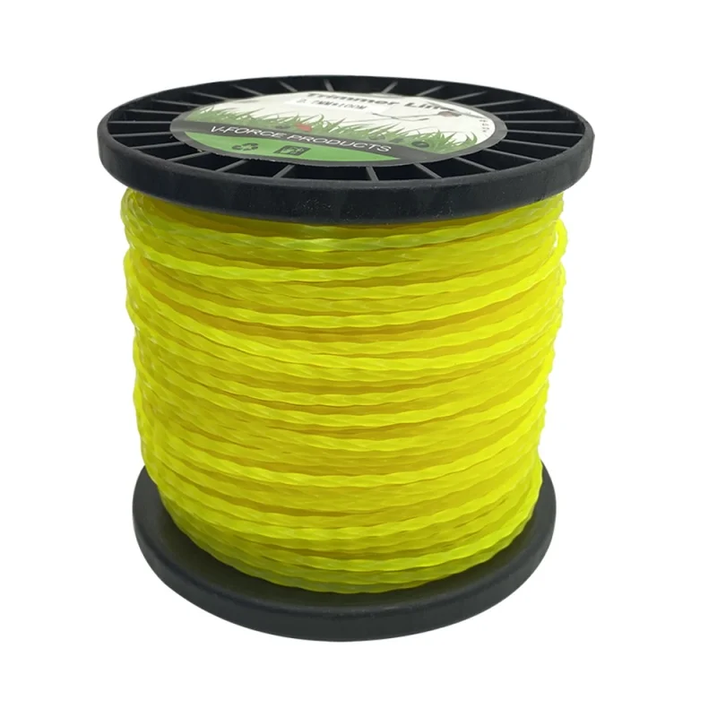 LUSQI 100m* 2.4mm/2.7mm/3mm Yellow Heavy Duty Nylon Trimmer Line Square For Brushcutter Lawn Mower Garden Weeding Machine