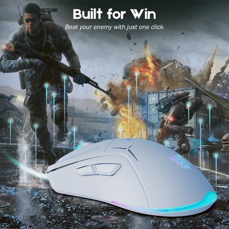 ONIKUMA CW917 Wireless/Wire Gaming Mouse Dual Mode 4800 DPI RGB Backlit Rechargeable Ergonomic Programmable for PC Laptop Gamer