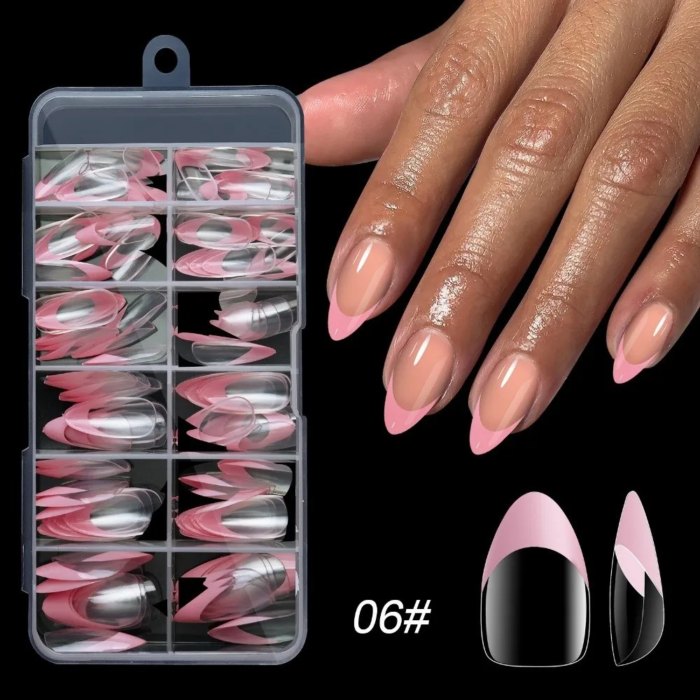 120Pcs New French Style False Nail Detachable High Clear Fake Nail Wearable Mixed Size Press on Nails DIY Nails