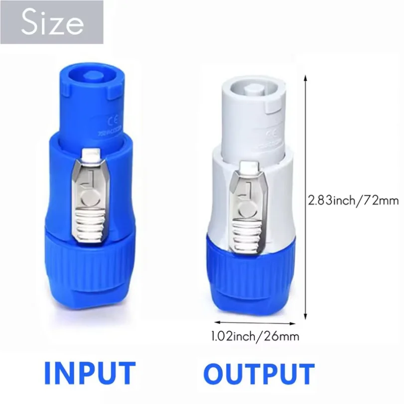 10Pcs 3Pin Powercon XLR Connector 20A Power Plug Power Socket NAC3FCA NAC3MPA NAC3FCB Male Plug Adapter Stage Light LED Screen