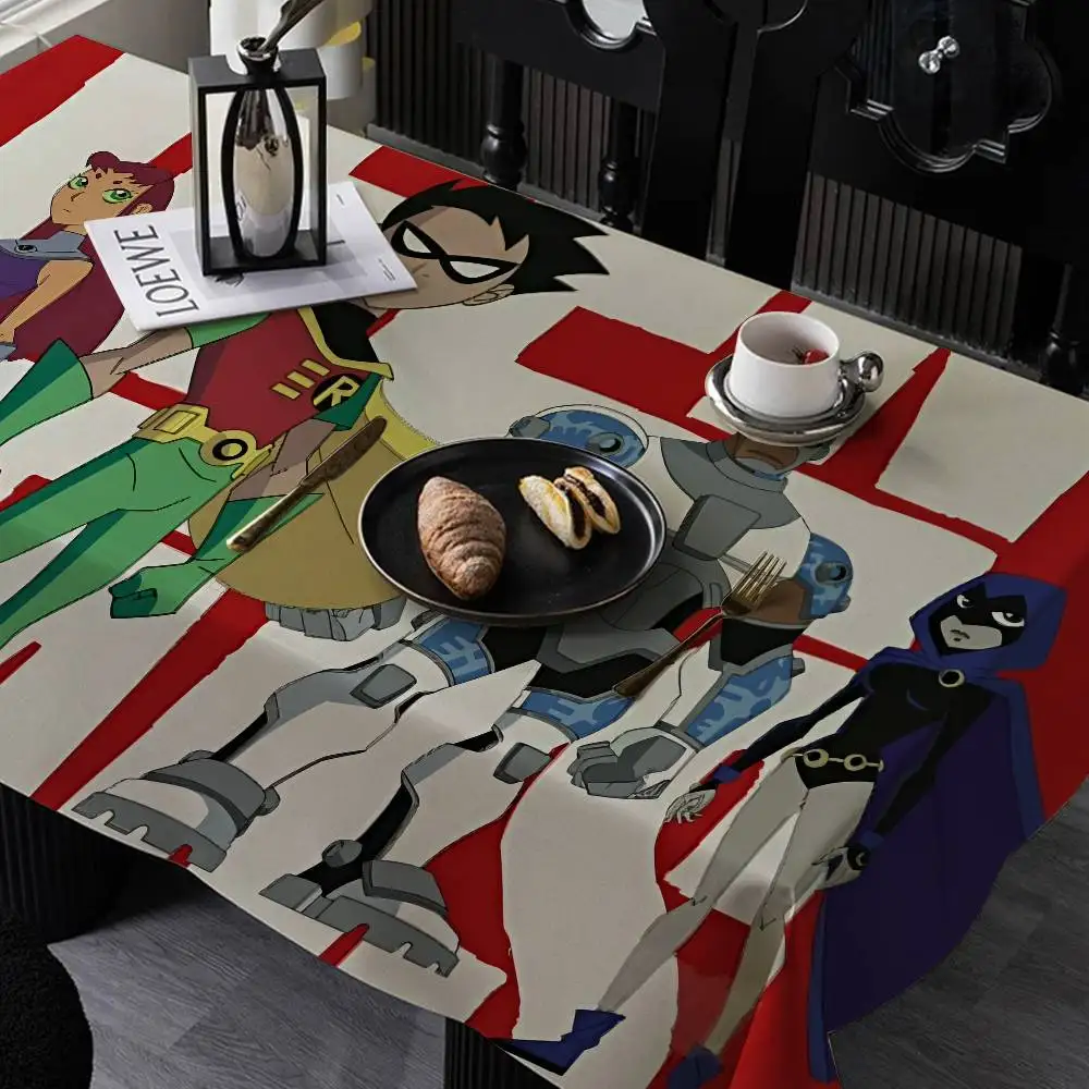 T-Teen T-Titans Go Home Tablecloths Dining Decoration And Rectangular Table Accessories Waterproof Cloth Anti-stain
