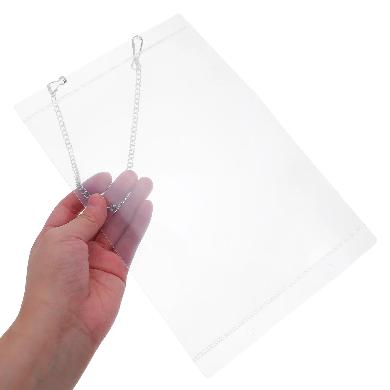 

1 set 1 Set A5 Clear Hanging Tag Pouch Side-Loading Label Holder For Retail Price Cards Poster Display Pocket Chain-Link Design