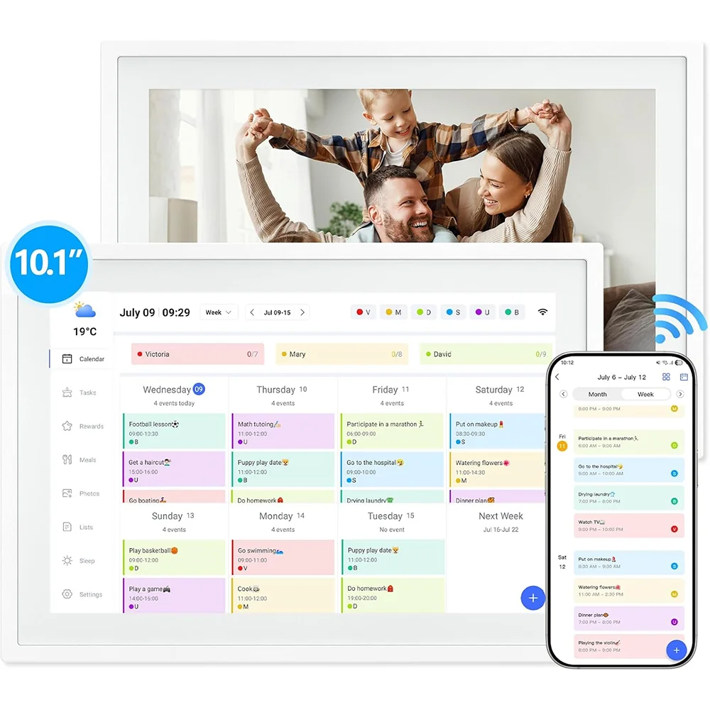 

10.1inch Digital Calendar Smart Electron Clock Meal Planner Duty Chart Home Interactive Calender Digital Photo Frame Function