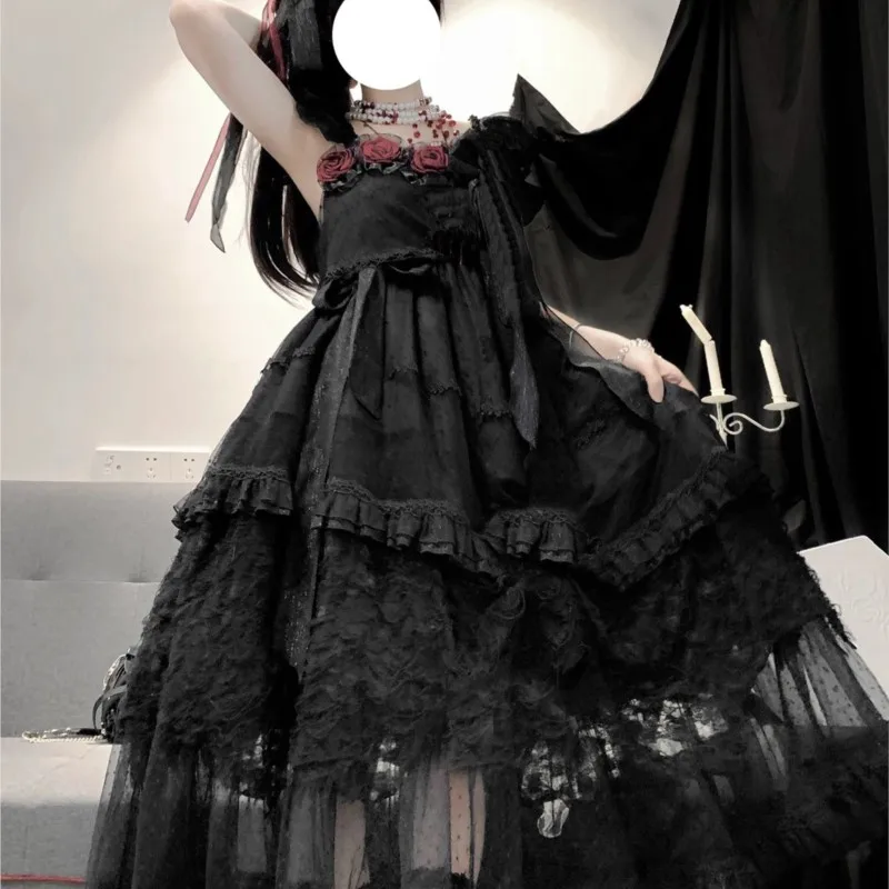 Black rose marry elegant lovely dress