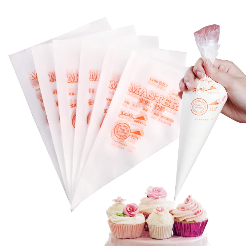 100pcs Disposable Pastry Bag Icing Piping Cake Pastry Cupcake Decorating Bags (S M L)