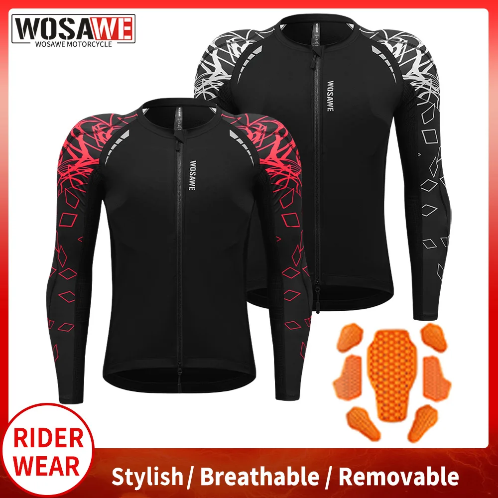 

WOSAWE Summer Motorcycle Jackets Men Breathable High Elastic Jacket Motorbike Racing Lightweight Soft Motocross Clothing