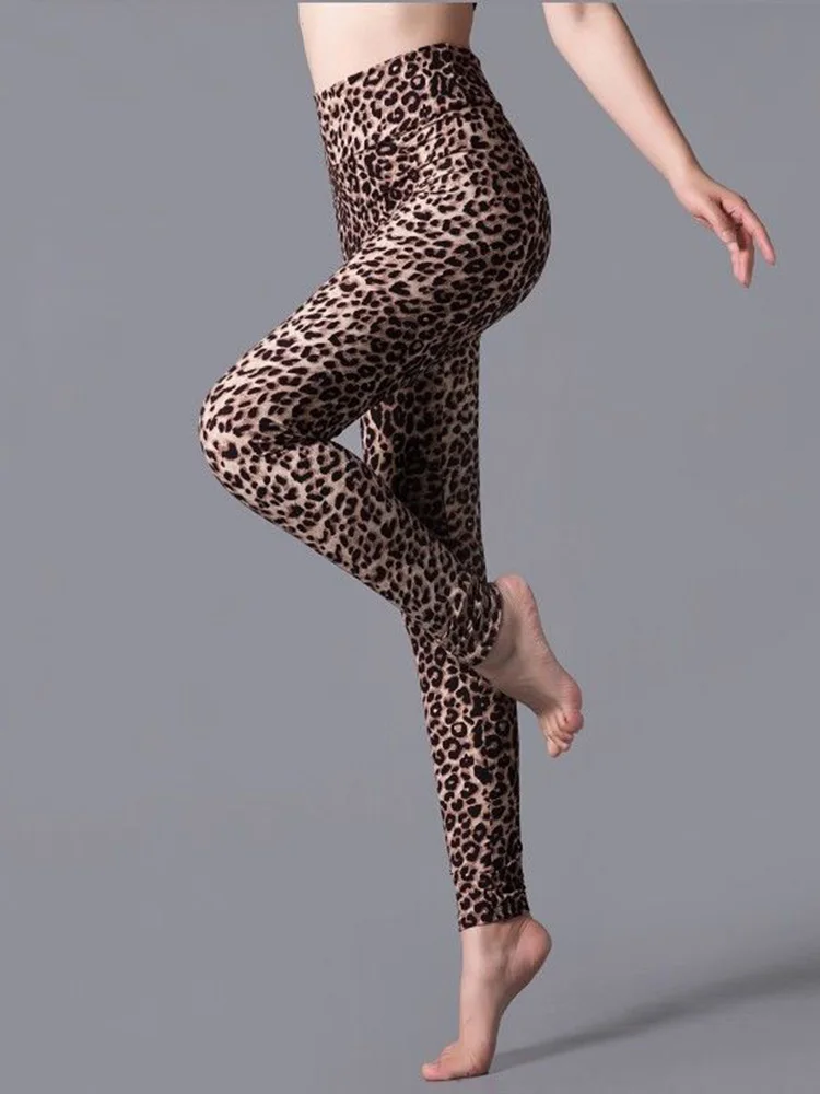 CUHAKCI Leggings de cintura alta ropa deportiva entrenamiento Jeggings para mujer pantalones elásticos leopardo verano impreso raya Sexy Fitness Leggins