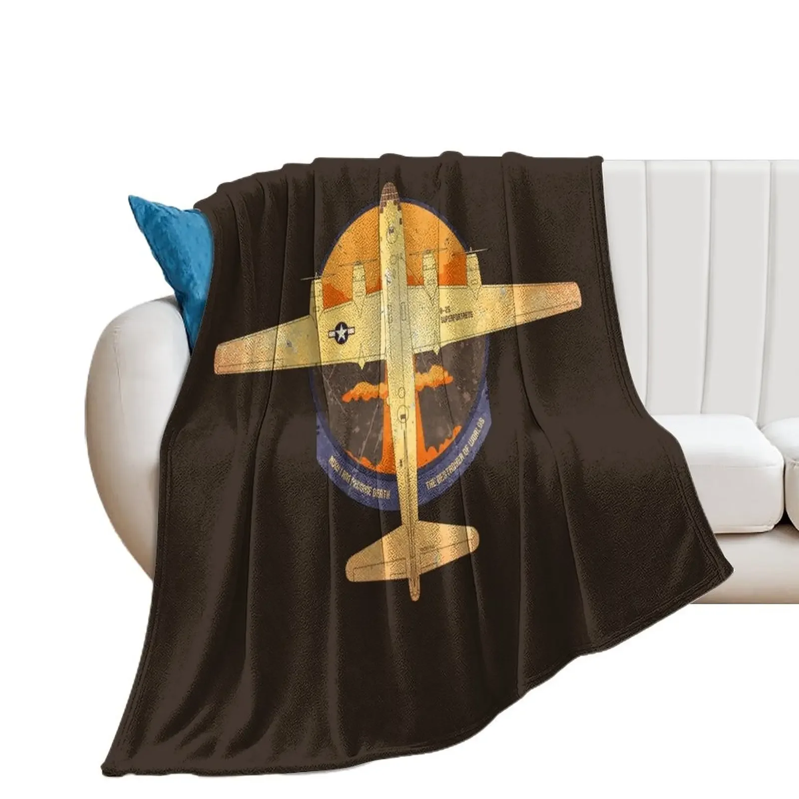 B-29 Superfortress Atomic Bomb Bomber WW2 Throw Blanket Soft Decoratives for winter Nap Blankets