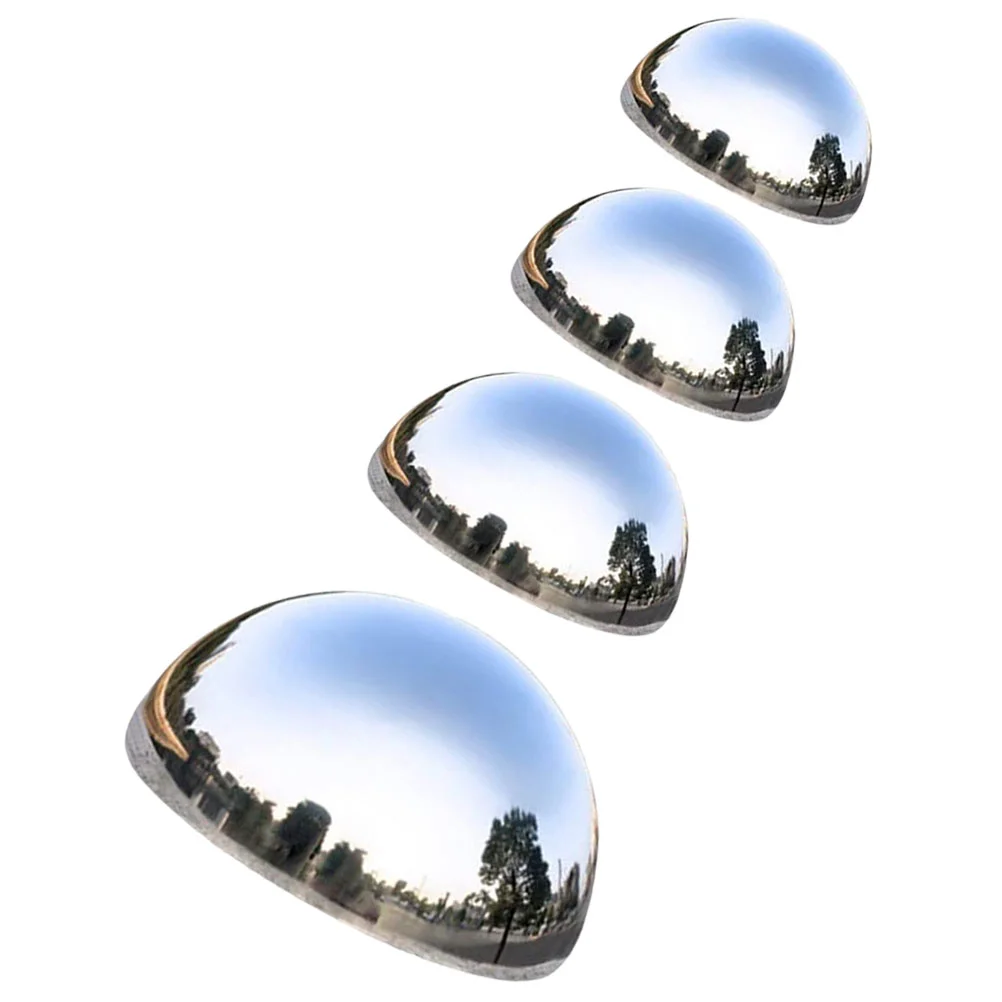 

4 Pcs Lawn Reflective Ball Stainless Steel Ground Decoration Set The Mirror Balls Globe Gazing Decorative