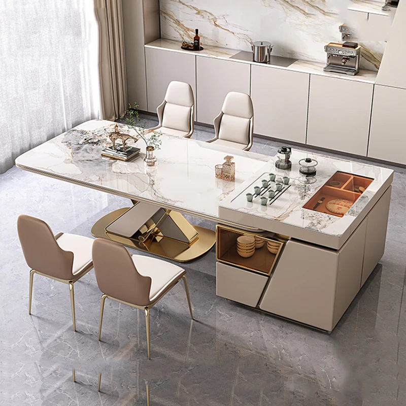 

Designer Restaurant Dining Table Kitchen Coffee Center Marble Dining Table Chairs Hallway Mesas De Comedor Kitchen Furniture