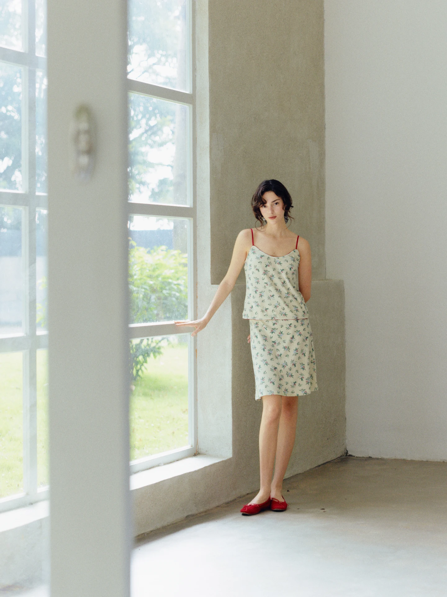 

Te by FrigidOrg Early Spring 26 Floral Towel Knitted Set Sweet Sle Women's Faion Ensemble round Ne Svel Crew Ne