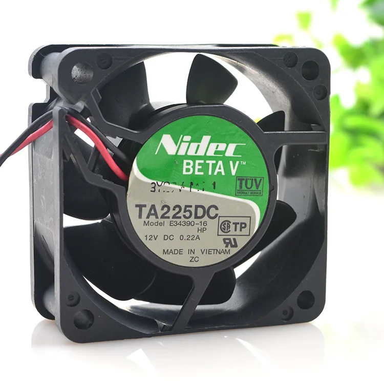 Nidec E34390-16 Ventola di raffreddamento a 2 fili CC 12 V 0,22 A 60 x 60 x 25 mm