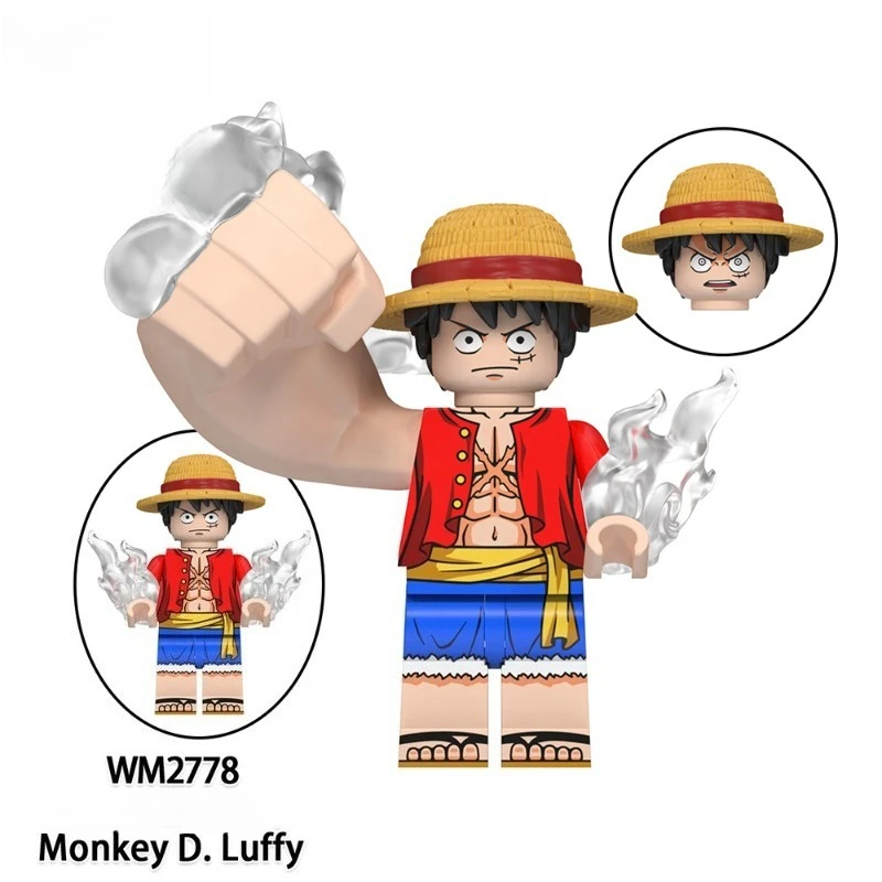 Figuras de acción de una pieza, ladrillo Luffy Ace Garp Zoro, ensamblaje de personajes de Anime, juguete, decoración del hogar, adorno de escritorio, regalo de colección