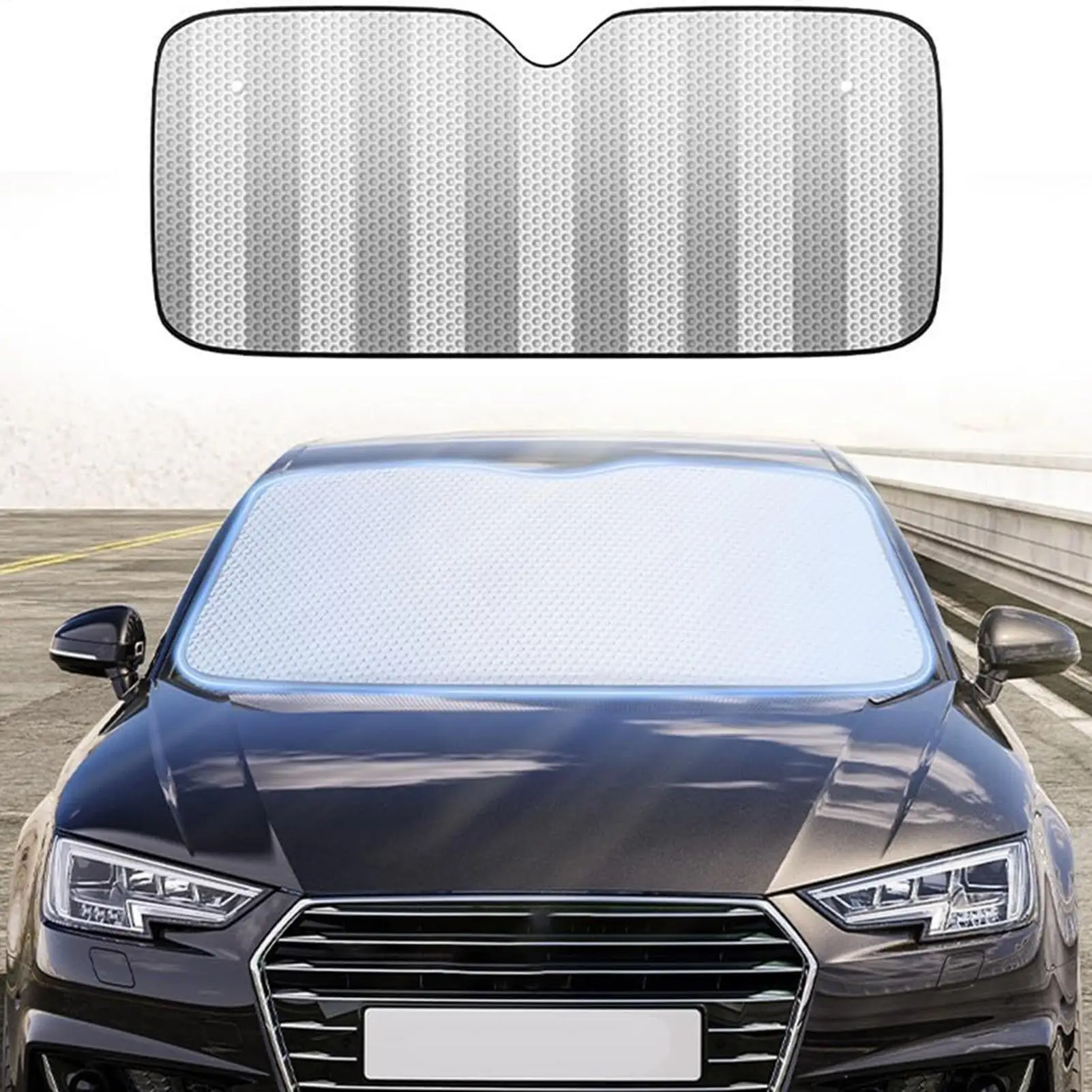 Windshield Cover Sun Shade Universal Foldable Reflective Thickened Blocker Car Front Window Shades For SUV Summer Electric view 3