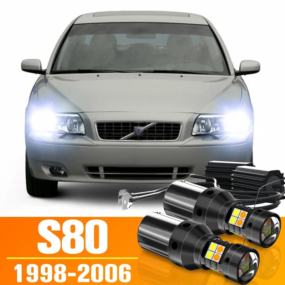 

2pcs Dual Mode LED Turn Signal+Daytime Running Light DRL Accessories For Volvo S80 1998-2006 1999 2000 2001 2002 2003 2004 2005