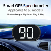 A96E-Car HUD Head Up Display,X2 GPS Speedometer, Digital Speedometer MPH With LED Large Font, Plug & Play, For All Cars